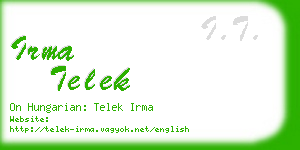 irma telek business card